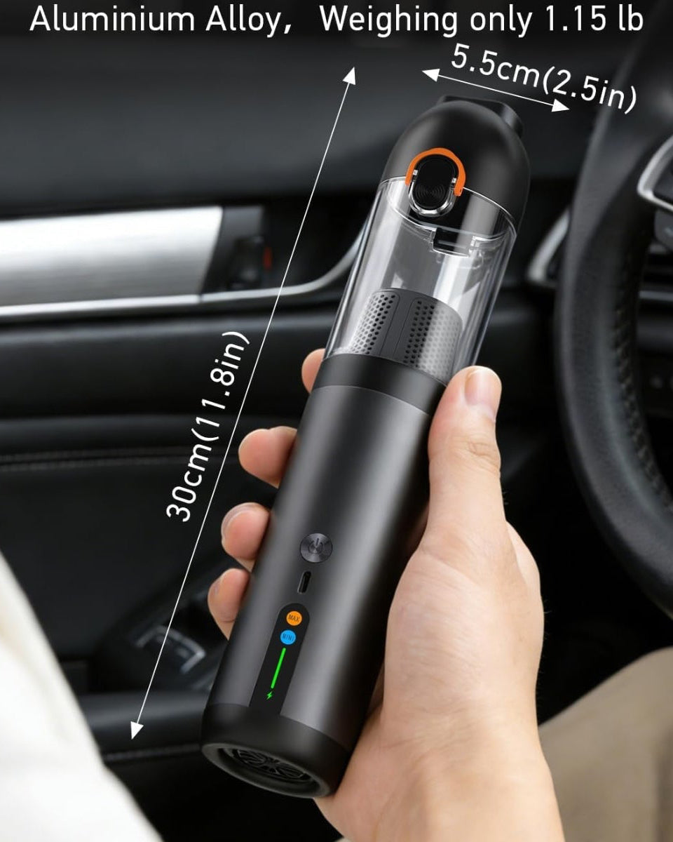 Car Vacuum Portable Cordless,18000Pa 4In1 Portable Handheld Cleaner Vacuum &Air Duster 2 Suction Modes Power Blowing&Inflating, Brushless Motor Vacuum with Multi Nozzles for Car,Keyboards, Office,Pet