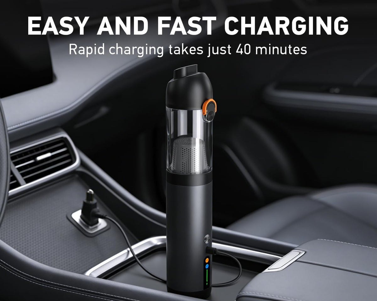 Car Vacuum Portable Cordless,18000Pa 4In1 Portable Handheld Cleaner Vacuum &Air Duster 2 Suction Modes Power Blowing&Inflating, Brushless Motor Vacuum with Multi Nozzles for Car,Keyboards, Office,Pet